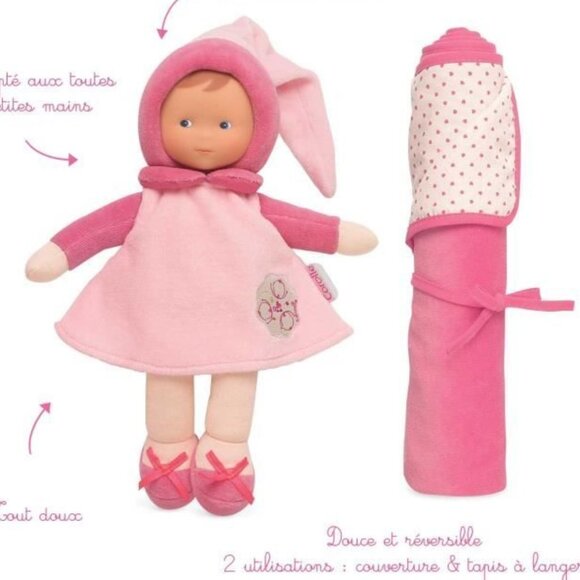 New in Box-Corolle Babi Miss Doll (24cm) and Blanket - Pink For Age 0+ - Picture 3 of 14